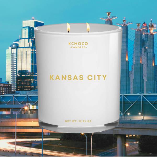 KANSAS CITY - 12 OZ LARGE JAR WHITE