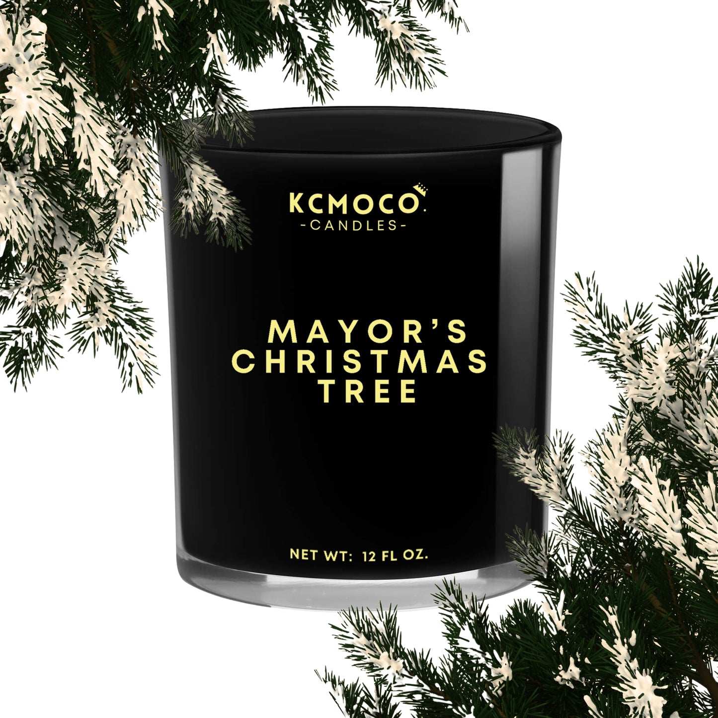 MAYOR'S CHRISTMAS TREE CANDLE - LARGE JAR BLACK