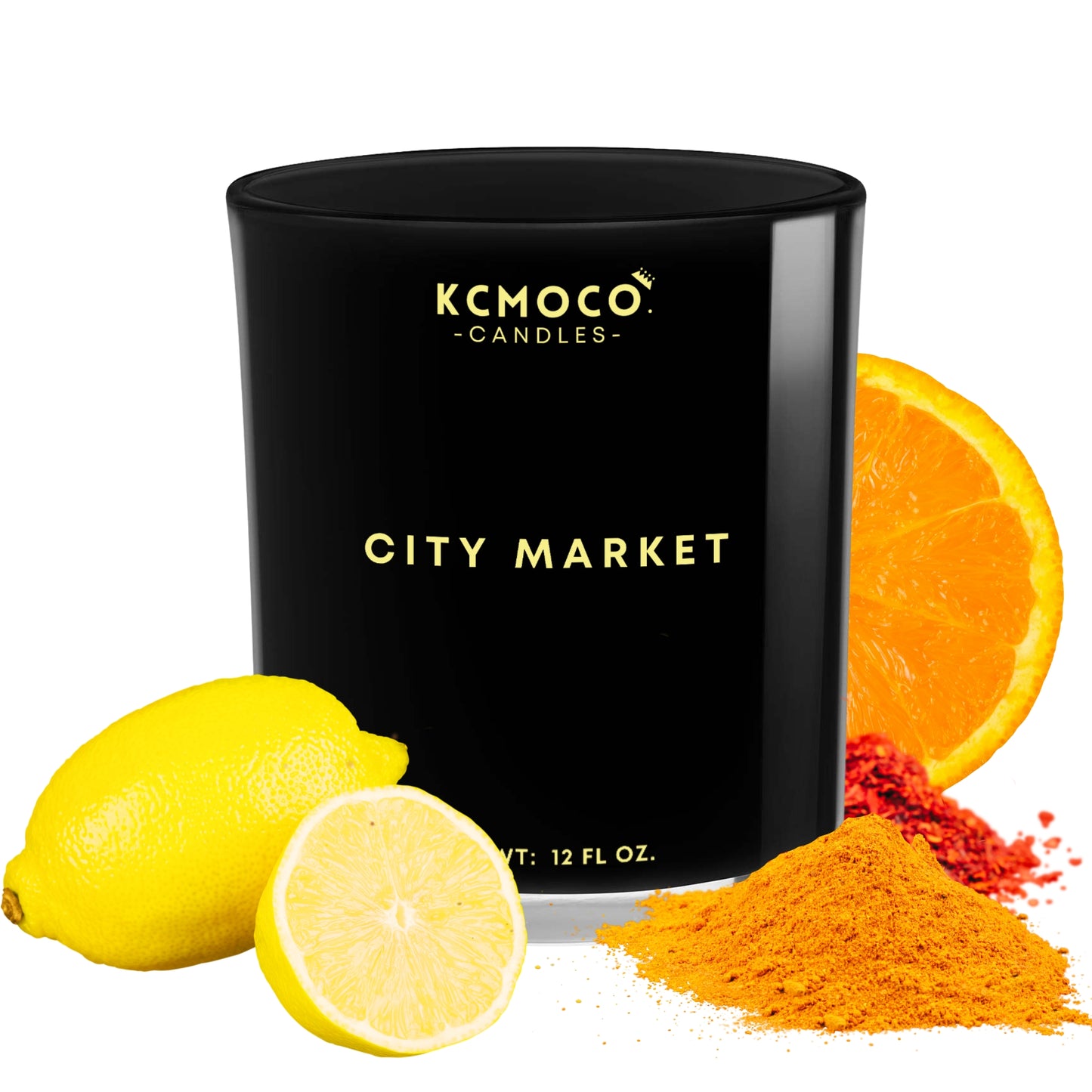 CITY MARKET CANDLE - 12 OZ LARGE JAR BLACK