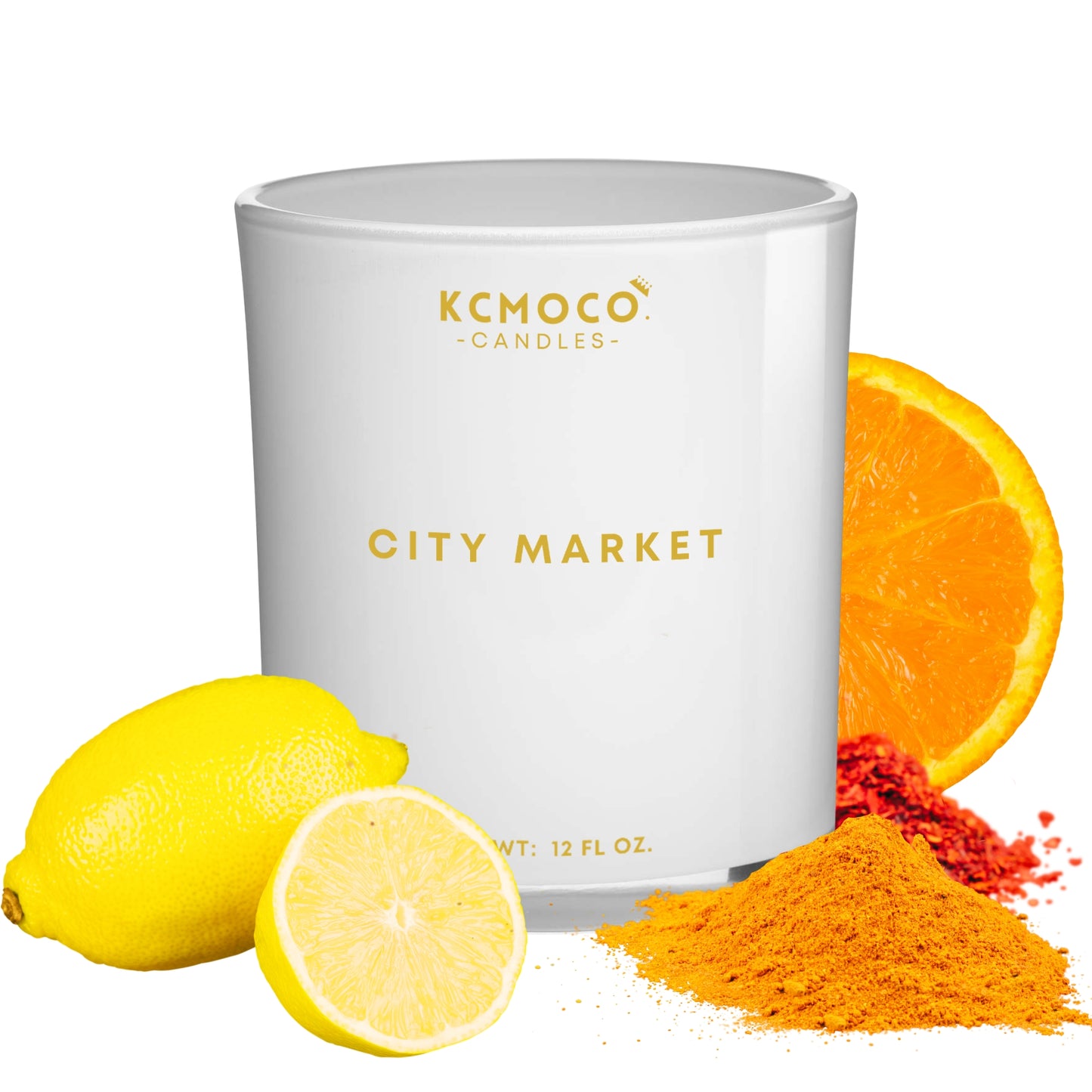 CITY MARKET CANDLE - 12 OZ LARGE JAR WHITE