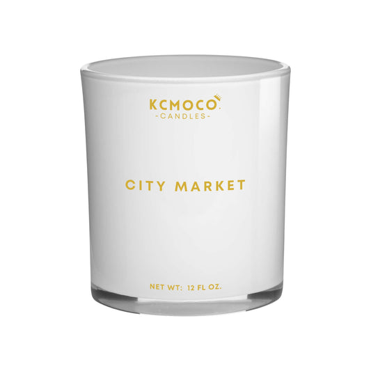 CITY MARKET CANDLE - 12 OZ LARGE JAR WHITE