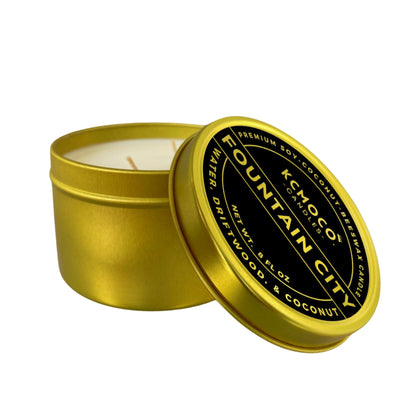 FOUNTAIN CITY CANDLE - 8 OZ MEDIUM TRAVEL TIN