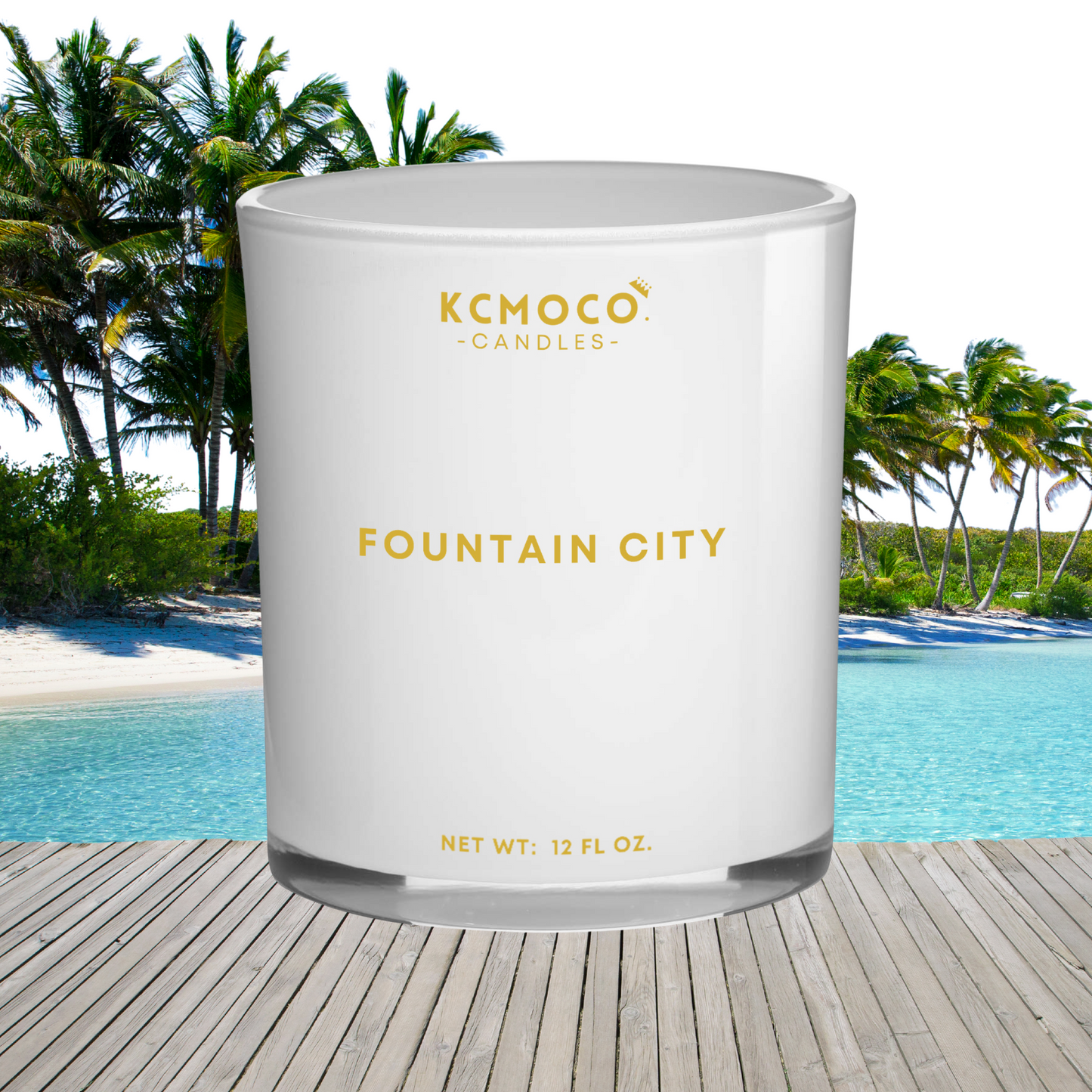 FOUNTAIN CITY CANDLE - 12 OZ LARGE JAR WHITE