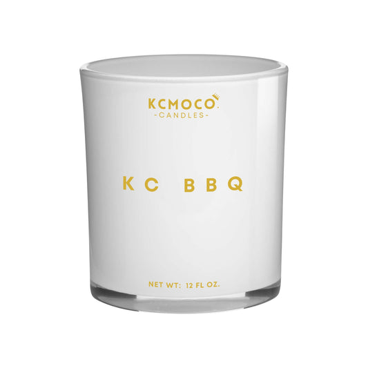 KC BBQ CANDLE - 12 OZ LARGE JAR WHITE