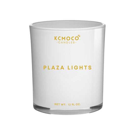 PLAZA LIGHTS CANDLE - 12 OZ LARGE JAR WHITE