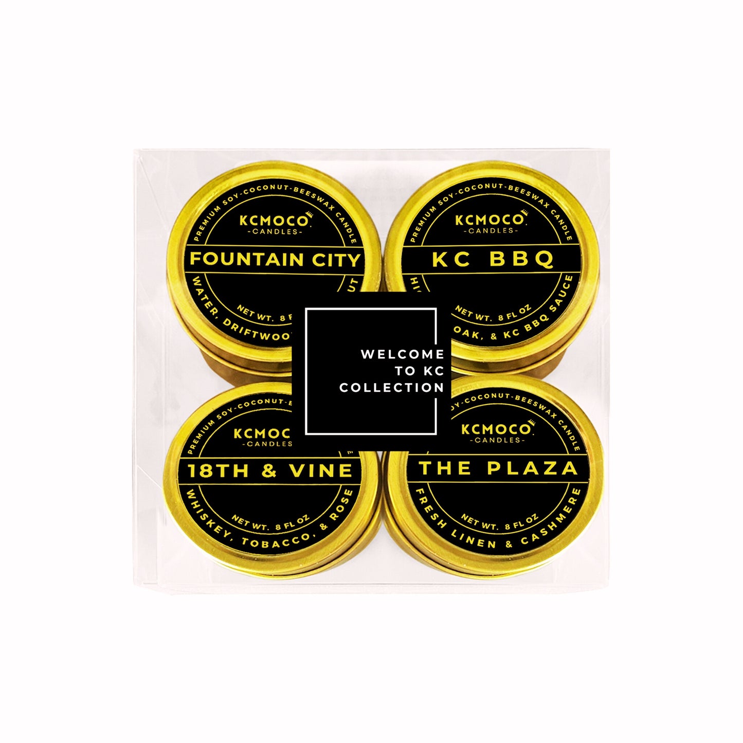 "WELCOME TO KC" CANDLE COLLECTION - 8 OZ MEDIUM TRAVEL TIN GIFT SET