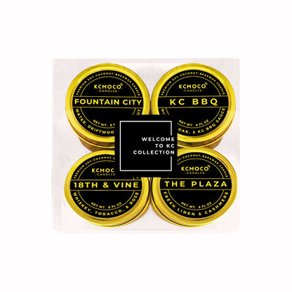 "WELCOME TO KC" CANDLE COLLECTION - 8 OZ MEDIUM TRAVEL TIN GIFT SET