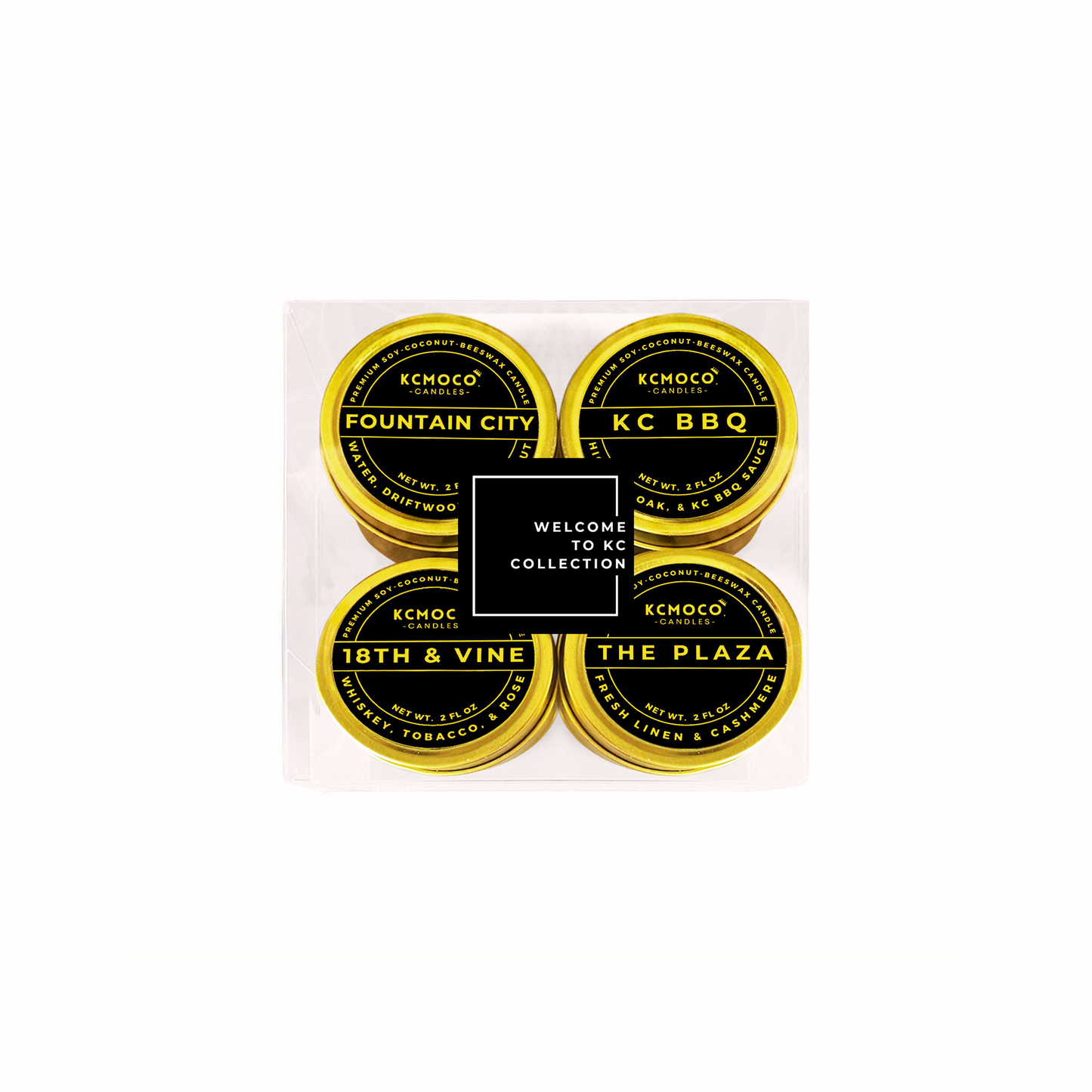 "WELCOME TO KC" CANDLE COLLECTION - 2 OZ MINI TRAVEL TIN GIFT SET
