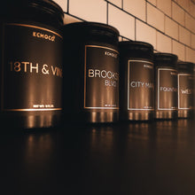 Load image into Gallery viewer, Group photo of 5 launch scents of KCMOCO. candles in Classic Collection jars. 
